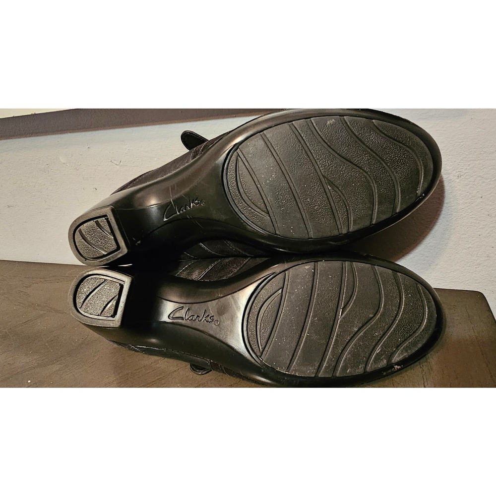 Clarks Bendables Black suade slip on clogs size‎ 8.5 - Picture 5 of 5